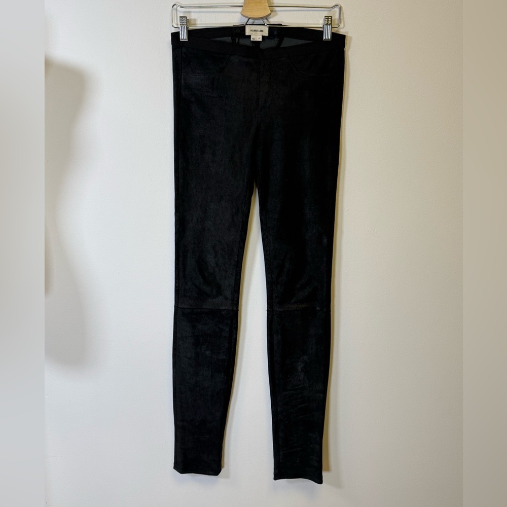 Helmut Lang Y2K Black Lamb Leather Slim Cut Skinny Leggings Women’s Size 4
